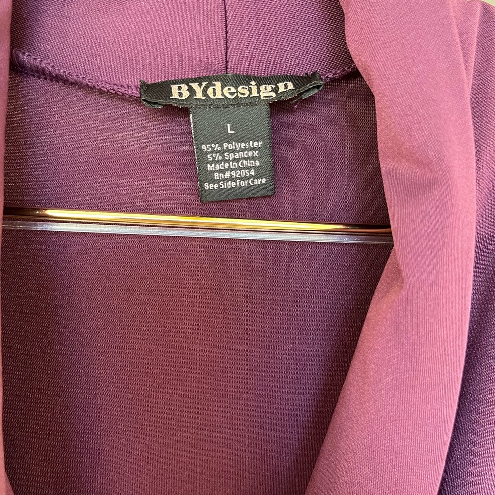 BYdesign PRESCOTT 3/4 SLEEVE FIT AND FLARE BELTED FAUX WRAP DRESS. Size L - Picture 4 of 5
